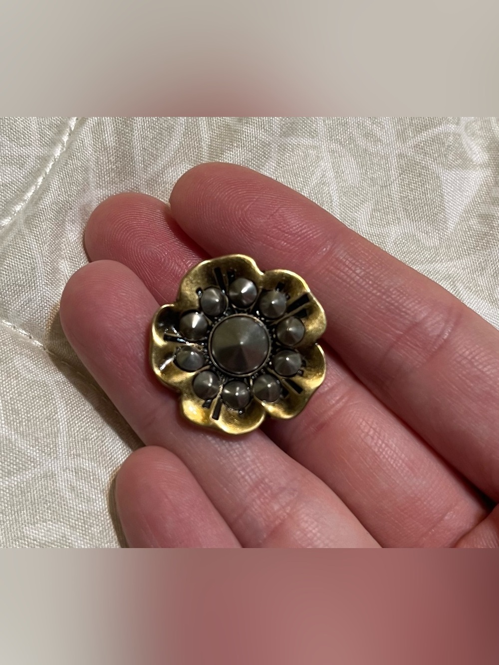 Coach Create Floral Studded Tea Rose Pin!